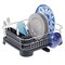 mDesign Alloy Steel Sink Dish Drying Rack Holder with Swivel Spout